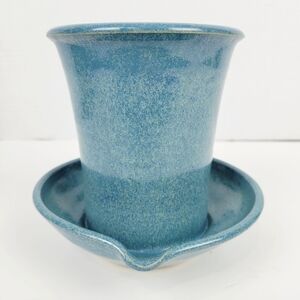 The Gourmet Potter Bacon Cooker~Speckled Ocean Blue~Handmade USA